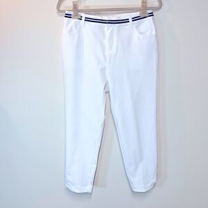 Kyodan Golf Capris White with Navy striped Waistband Womens Sz S
